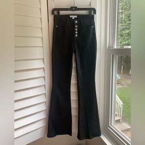 High waisted black bell bottom/flare jeans